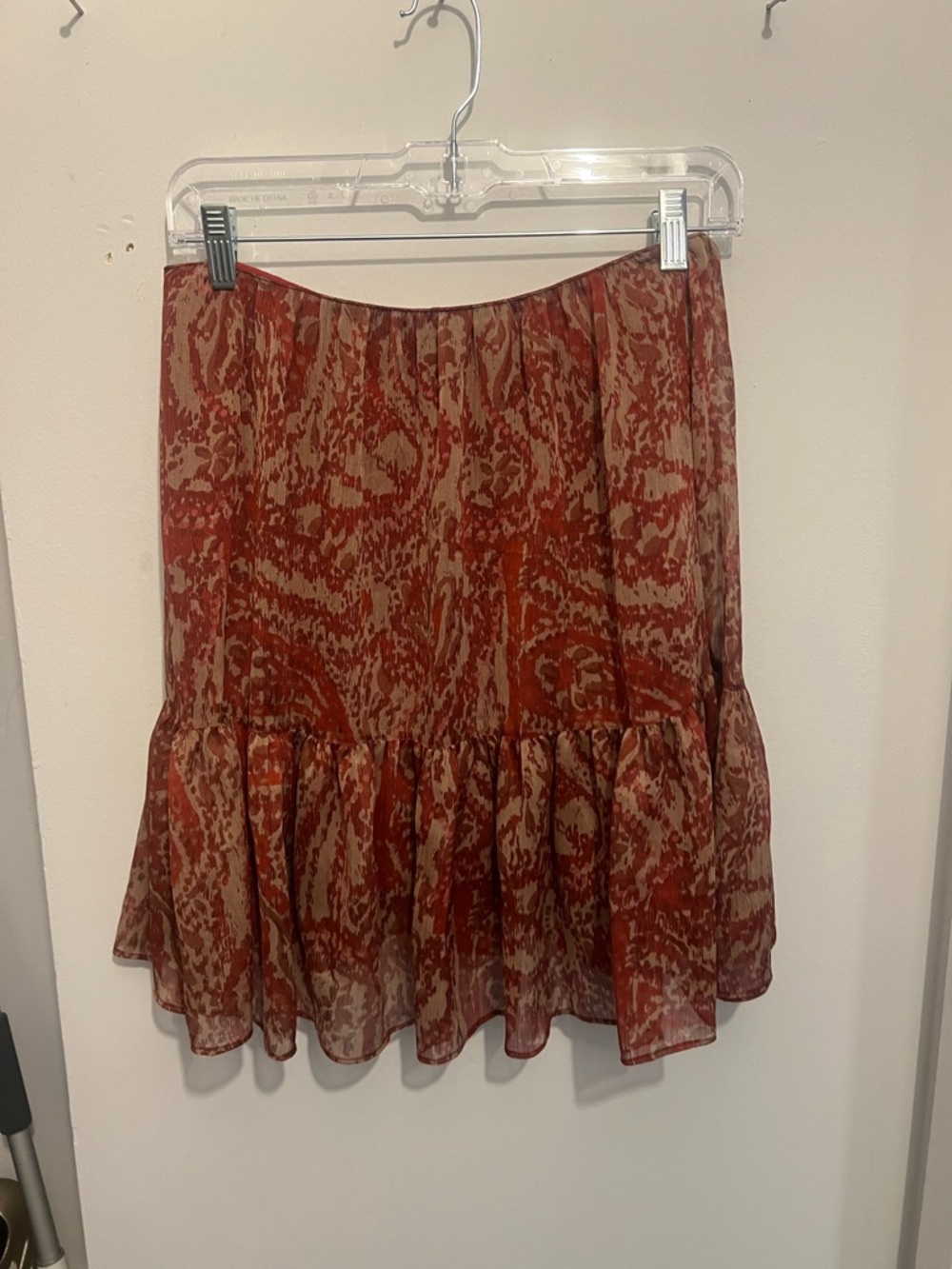 Comptoir Des Cotonniers Rust Ruffle Mini Skirt